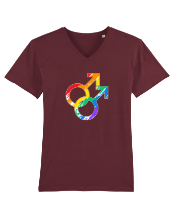 Gay Vintage Hearts Symbol Burgundy