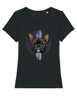 French Bulldog Tricou mânecă scurtă guler larg fitted Damă Expresser