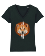 Shiba Inu Tricou mânecă scurtă guler V Damă Evoker