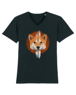 Shiba Inu Tricou mânecă scurtă guler V Bărbat Presenter