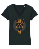 German Shepherd Tricou mânecă scurtă guler V Damă Evoker