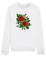 Trandafiri rosii printre frunze Bluză mânecă lungă Unisex Rise