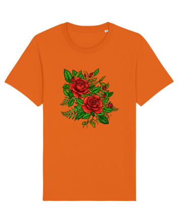 Trandafiri rosii printre frunze Bright Orange