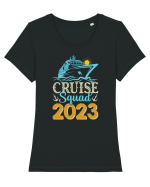 Cruise Squad 2023 Tricou mânecă scurtă guler larg fitted Damă Expresser