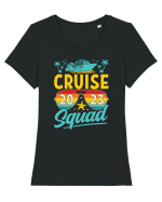 Cruise Squad 2023 Retro Glasses Tricou mânecă scurtă guler larg fitted Damă Expresser