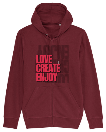 love create enjoy Burgundy