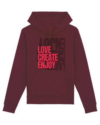 love create enjoy Burgundy