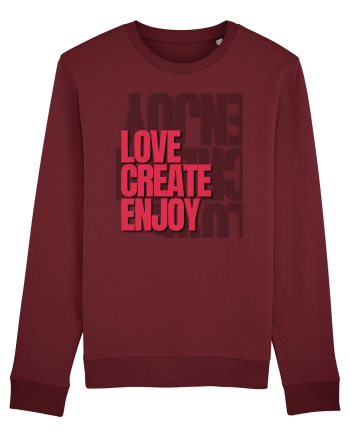 love create enjoy Burgundy