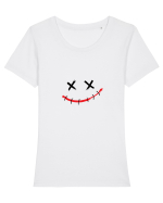 Sad smile Tricou mânecă scurtă guler larg fitted Damă Expresser