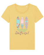 Surf's Up! Tricou mânecă scurtă guler larg fitted Damă Expresser
