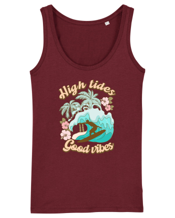 High Tides Good Vibes Burgundy