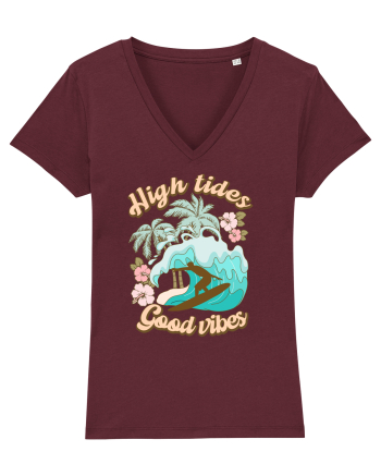 High Tides Good Vibes Burgundy