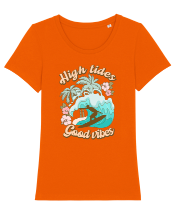 High Tides Good Vibes Bright Orange