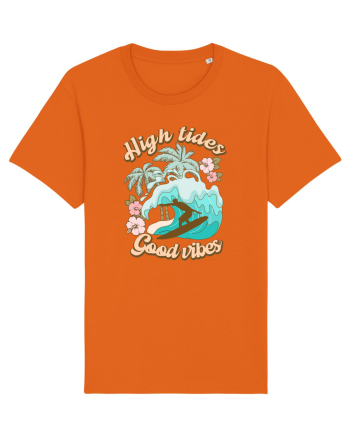 High Tides Good Vibes Bright Orange