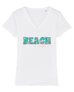 Beach Life Tricou mânecă scurtă guler V Damă Evoker