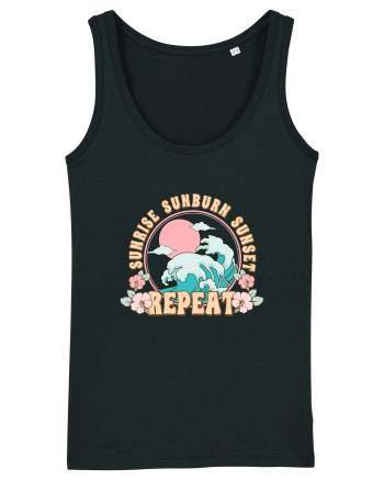 Sunrise Sunburn Sunset Repeat Black
