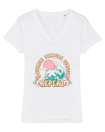 Sunrise Sunburn Sunset Repeat White