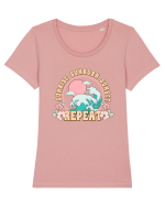 Sunrise Sunburn Sunset Repeat Tricou mânecă scurtă guler larg fitted Damă Expresser