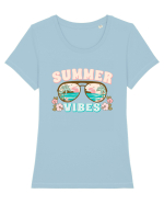 Summer Vibes Tricou mânecă scurtă guler larg fitted Damă Expresser