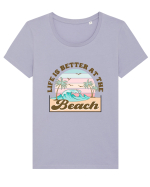Life Is Better At The Beach Tricou mânecă scurtă guler larg fitted Damă Expresser