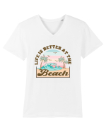 Life Is Better At The Beach Tricou mânecă scurtă guler V Bărbat Presenter