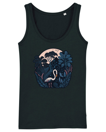 White weird bird moon Black