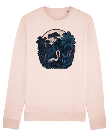 White weird bird moon Candy Pink
