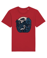 White weird bird moon Tricou mânecă scurtă Unisex Rocker