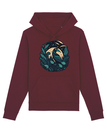 Bird moon jungle  Burgundy