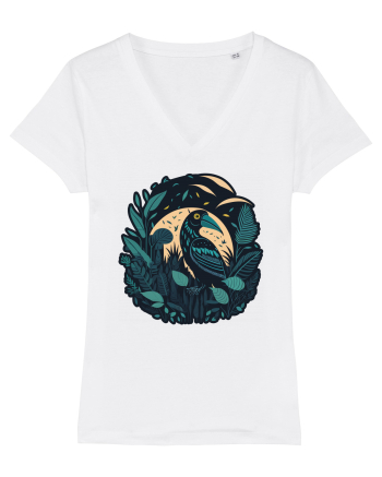 Bird moon jungle  White