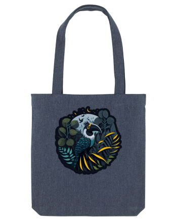 Toucan Bird moon jungle  Midnight Blue