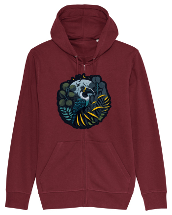 Toucan Bird moon jungle  Burgundy