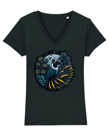 Toucan Bird moon jungle  Black