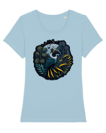 Toucan Bird moon jungle  Tricou mânecă scurtă guler larg fitted Damă Expresser