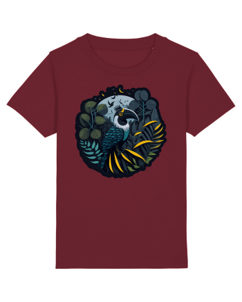 Toucan Bird moon jungle  Burgundy