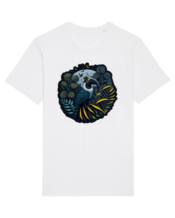 Toucan Bird moon jungle  White