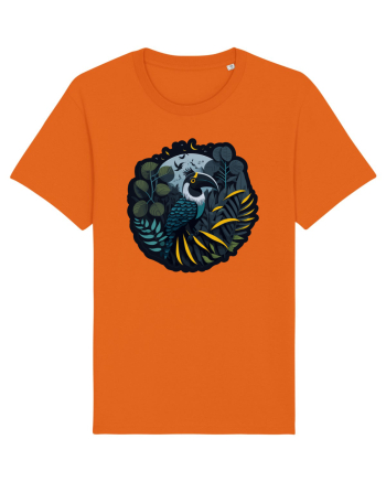 Toucan Bird moon jungle  Bright Orange