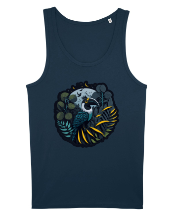 Toucan Bird moon jungle  Navy