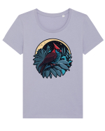 Red cardinal moon jungle  Tricou mânecă scurtă guler larg fitted Damă Expresser
