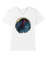 Red cardinal moon jungle  Tricou mânecă scurtă guler V Bărbat Presenter