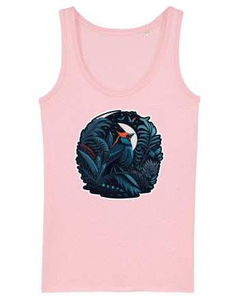 Red cardinal moon jungle  Cotton Pink