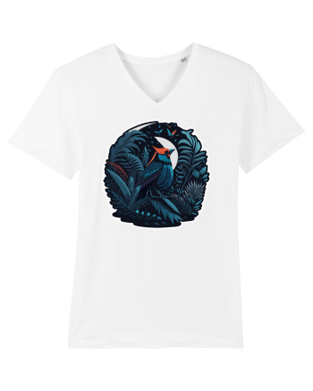 Red cardinal moon jungle  White