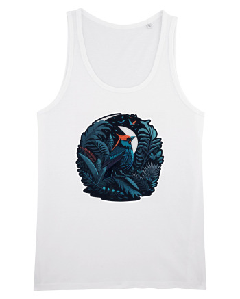 Red cardinal moon jungle  White