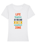 Ieși din zona de confort Tricou mânecă scurtă guler larg fitted Damă Expresser