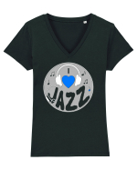 I love jazz Tricou mânecă scurtă guler V Damă Evoker