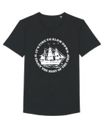 It’s time to slow down and enjoy the rest of  the trip SAILING BOAT Tricou mânecă scurtă guler larg Bărbat Skater