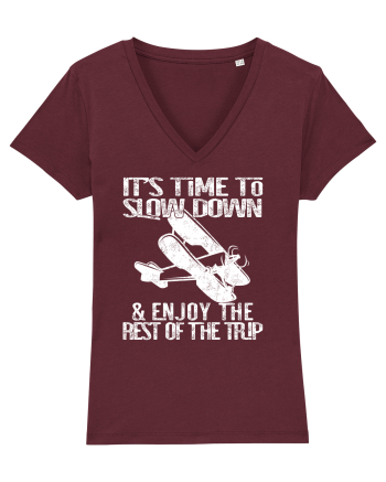 It’s time to slow down and enjoy the rest of  the trip VINTAGE PLANE Burgundy