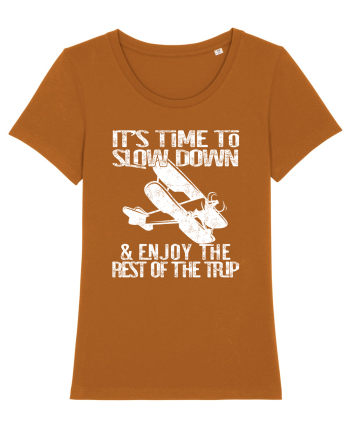 It’s time to slow down and enjoy the rest of  the trip VINTAGE PLANE Roasted Orange