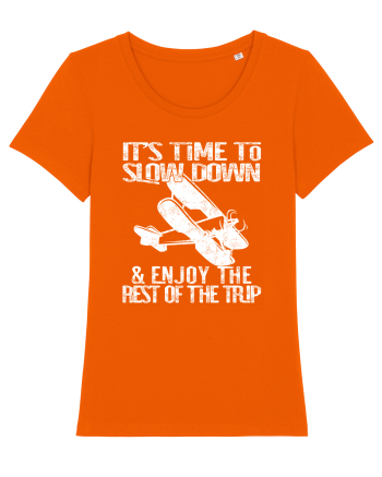 It’s time to slow down and enjoy the rest of  the trip VINTAGE PLANE Bright Orange