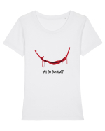 Why so serious? Tricou mânecă scurtă guler larg fitted Damă Expresser
